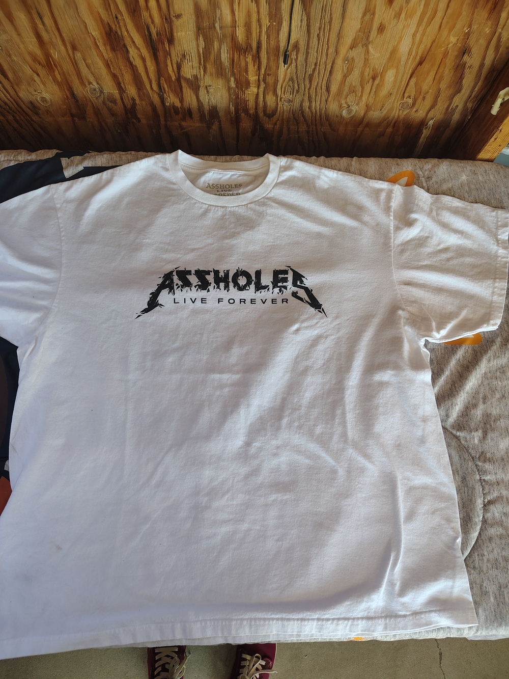 'Live Forever' Graphic Short Sleeve T-Shirt - White